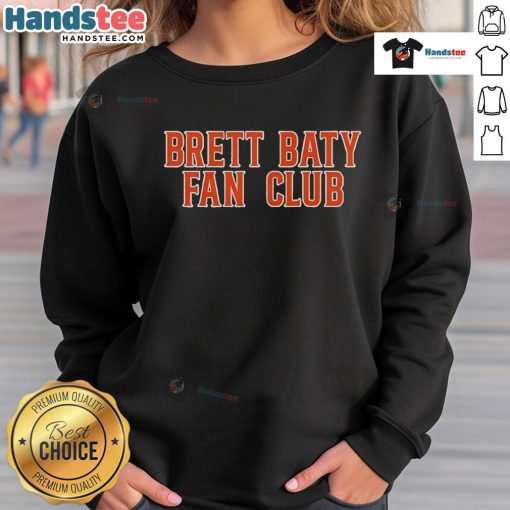 Alt Text: Official New York Mets Brett Baty Fan Club sweatshirt showcasing team spirit and player pride in vibrant colors.