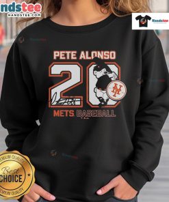 Official New York Mets Pete Alonso sweatshirt featuring his number and nickname, perfect for fans and collectors.