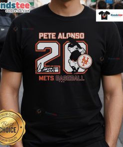 Alt Text: Official New York Mets Pete Alonso nickname T-shirt featuring bold graphics and team colors for fans.