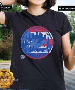 Official New York Mets Puerto Rican flag logo ladies tee showcasing vibrant colors and a stylish fit for fans.