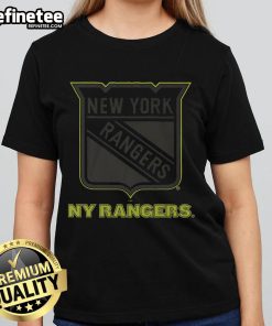Official New York Rangers highlight reel ladies tee featuring team logo and vibrant graphics for female fans.