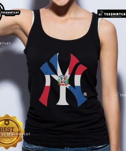 Alt Text: Official New York Yankees Dominican Republic Flag Logo Tank Top featuring a vibrant design and team branding.