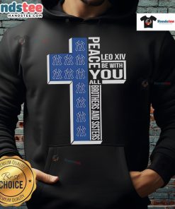 Official New York Yankees Peace hoodie featuring Leo XIV design, perfect for fans of brotherhood and sports fashion.