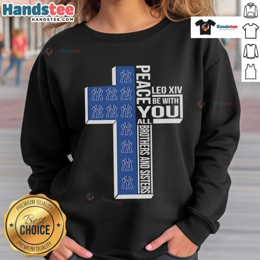 Official New York Yankees Peace sweatshirt featuring Leo XIV design for fans and supporters, perfect for all brothers and sisters.