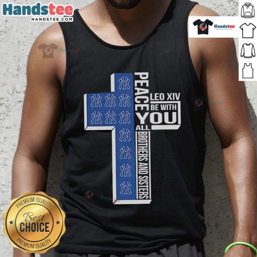 Official New York Yankees Peace Tank Top featuring 'Leo XIV' design, perfect for fans and summer wear.