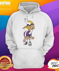 Official NFL Rush Zone Minnesota Vikings cartoon character hoodie featuring vibrant graphics and a cozy design.