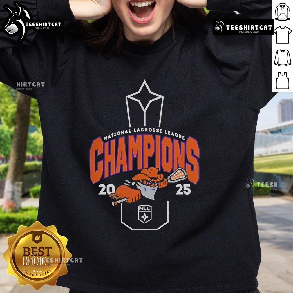 Official Nll Buffalo Bandits 2025 Nll Cup Champions Sweatshirt Official NLL Buffalo Bandits 2025 NLL Cup Champions sweatshirt featuring team logo and champion design.