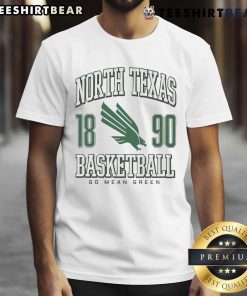 Alt Text: Official North Texas Mean Green Basketball T-Shirt featuring team logo and vibrant green design for fans.
