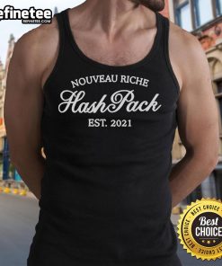Official Nouveau Riche Hash Pack Est 2021 tank top featuring a stylish design, perfect for casual wear and street fashion.