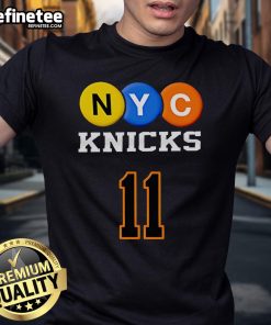 Official NYC Knicks 11 Brunson T-Shirt featuring bold team graphics, perfect for fans and game day attire.