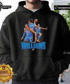 Official OKC Thunder Jalen Williams NBA hoodie featuring team colors and logo, perfect for basketball fans.