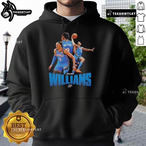 Official OKC Thunder Jalen Williams NBA hoodie featuring team colors and logo, perfect for basketball fans.