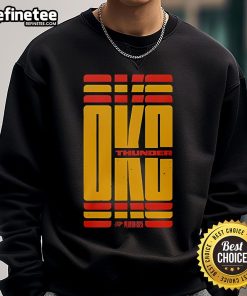 Official OKC Thunder Playoffs 2025 Game 1 City Edition sweatshirt featuring vibrant team colors and logo design.