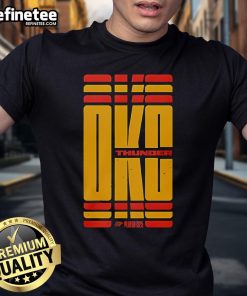 Alt Text: Official OKC Thunder Playoffs 2025 Game 1 City Edition T-Shirt featuring team colors and logo.