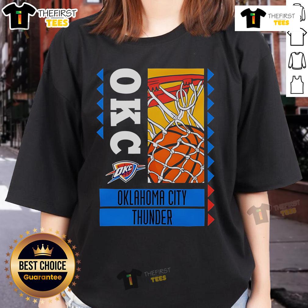 Official Oklahoma City Thunder Basketball Ballin 2025 Ladies Tee Official Oklahoma City Thunder Basketball Ballin' 2025 Ladies Tee featuring team colors and logo, perfect for fans.