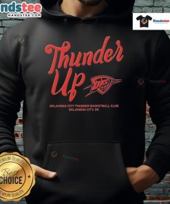 Official Oklahoma City Thunder Thunder Up Urban Hoodie in navy blue, featuring team logo and stylish design for fans.