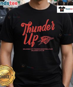 Alt Text: Official Oklahoma City Thunder Thunder Up Urban T-Shirt featuring team logo and vibrant design, perfect for fans.