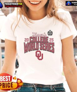 Official Oklahoma Sooners 2025 NCAA Softball Women's College World Series Ladies Tee in vibrant colors and comfortable fit.