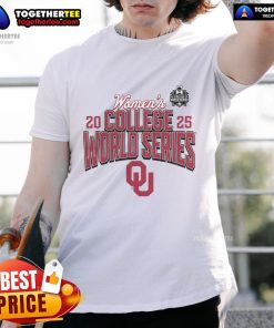 Official Oklahoma Sooners 2025 NCAA Softball Women's College World Series T-Shirt featuring team logo and vibrant design.