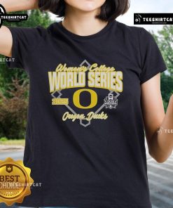 Official Oregon Ducks Softball 2025 NCAA Women's College World Series Bound Ladies Tee showcasing team pride and style.