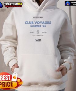 Alt Text: Official Organic Starboy Club Voyages Summer '25 Limited Edition hoodie featuring Rue Du Montparnasse, Paris design.
