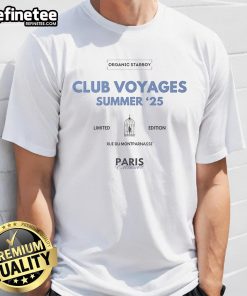 Alt Text: Official Organic Starboy Club Voyages Summer '25 limited edition Rue Du Montparnasse Paris T-Shirt design