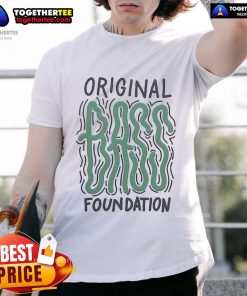 Official Original Bass Foundation T-Shirt featuring a bold design and vibrant colors, perfect for bass enthusiasts.