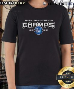 Official Orlando Valkyries 2025 Pro Volleyball Federation Champions Ladies Tee showcasing team pride and athletic style.