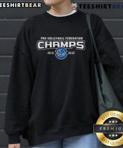 Official Orlando Valkyries 2025 Pro Volleyball Federation Champions sweatshirt featuring team logo and championship design.
