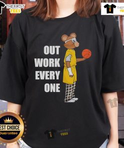 Official Outwork Everyone Bear Basketball Ladies Tee featuring a stylish bear graphic perfect for sports enthusiasts.