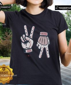 Alt Text: Official Peace Up A Town Down Ladies Tee showcasing stylish design, perfect for casual wear and promoting peace.