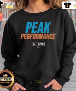 Official Peak Performance 1-100 Sweatshirt in navy blue, showcasing stylish design and premium fabric for outdoor activities.
