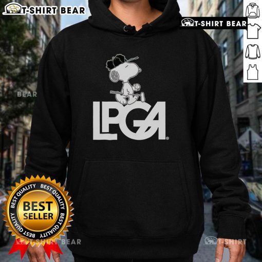 Alt Text: Official Peanuts x LPGA Snoopy Hoodie featuring a playful design with Snoopy and golf elements, perfect for fans.