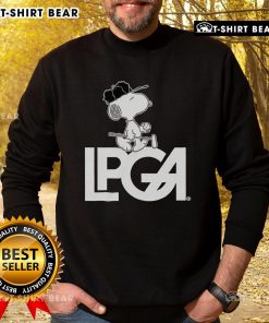 Official Peanuts x LPGA Snoopy sweatshirt featuring a playful design perfect for golf fans and Peanuts lovers.