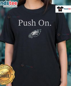 Official Philadelphia Eagles Push On ladies tee featuring team logo and stylish design for female fans.