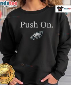 Official Philadelphia Eagles Push On Sweatshirt in green with team logo, perfect for fans and game day wear.