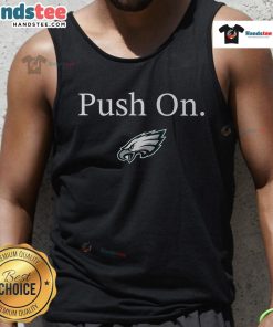 Official Philadelphia Eagles Push On Tank Top in green, featuring team logo and stylish design for fans.