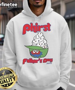 Official Phillies Phirst Father's Day 2025 Hoodie in red with team logo, perfect gift for Phillies fans celebrating dad.