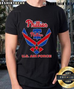 Official Phillies U.S Air Force T-Shirt featuring team logo and military design, perfect for sports and patriotism.