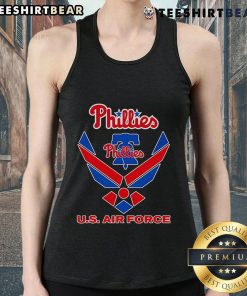 Official Phillies U.S. Air Force tank top featuring team logo and military design, perfect for fans and summer wear.