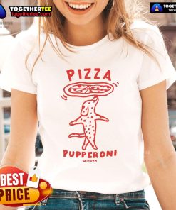 Official Pizza Pupperoni Wituka Ladies Tee featuring a playful dog design, perfect for pizza lovers and dog enthusiasts.