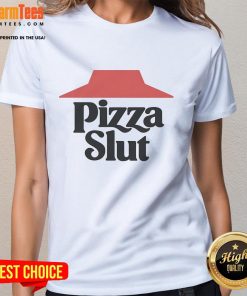 Official Pizza Slut Ladies Tee featuring a stylish design, perfect for pizza lovers and casual wear enthusiasts.