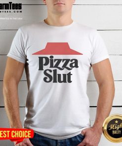 Official Pizza Slut T-Shirt featuring bold graphic design perfect for pizza lovers and casual wear enthusiasts.