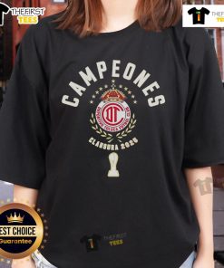 Official Toluca Diablos Rojos Campen Clausura 2025 ladies tee showcasing vibrant team colors and logo.