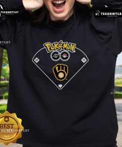 Official Pokmon Go MLB Milwaukee Brewers sweatshirt featuring team colors and logo, perfect for fans and gamers.