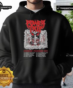 Alt Text: Official Power Trip Europe Summer 2025 Tour Dates Hoodie featuring tour dates and vibrant design for fans.