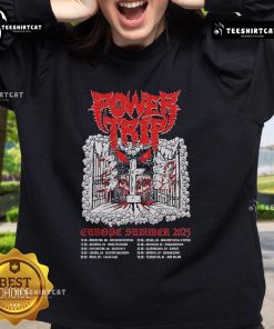 Official Power Trip Europe Summer 2025 Tour Dates Sweatshirt featuring bold graphics and vibrant colors.