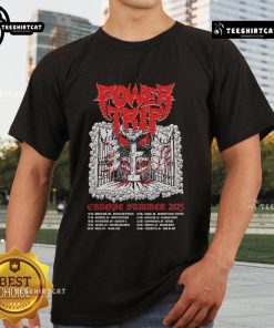 Official Power Trip Europe Summer 2025 Tour Dates T-Shirt featuring vibrant graphics and tour locations.