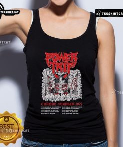Official Power Trip Europe Summer 2025 Tour Dates Tank Top featuring vibrant tour graphics and dates for fans.