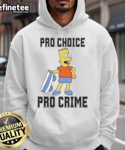 Official Pro Choice Pro Crime Ivory Hoodie featuring bold graphic design for activism and support of women's rights.